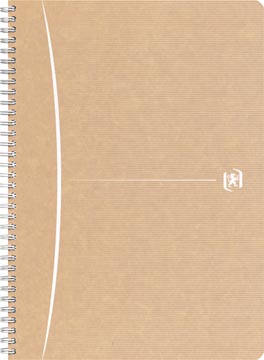 [4145350] Oxford touareg cahier à reliure spirale, 180 pages ft a4, quadrillé 5 mm, blanc