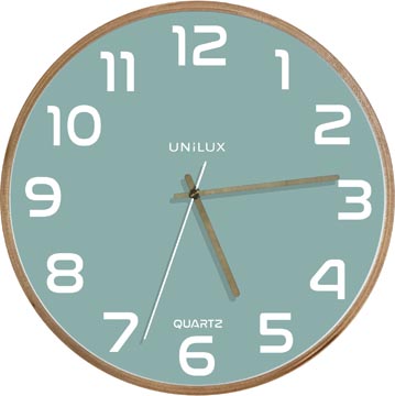 [4165098] Unilux horloge baltic, diamètre 30,5 cm, cadre en bois, vert clair