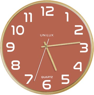 [4165111] Unilux horloge baltic, diamètre 30,5 cm, cadre en bois, rose