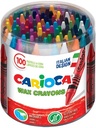 Carioca craie à la cire wax, pot de 100 pièces en couleurs assorties