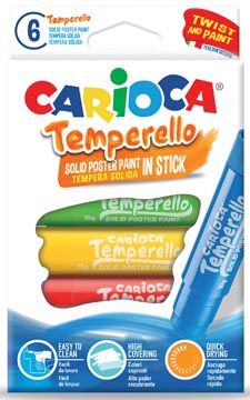 [42739] Carioca stick gouache temperello, étui cartonné de 6 pièces