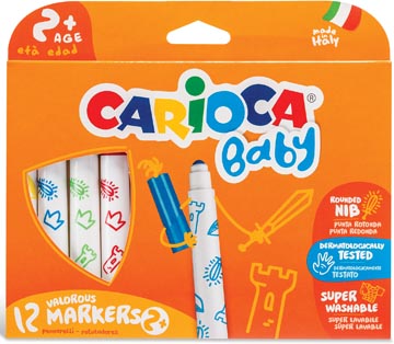 [42814] Carioca feutres de coloriage baby, étui cartonné de 12 pièces