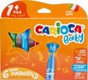 Carioca feutre baby teddy, boîte de 6 pièces en couleurs assorties