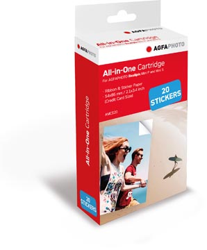 [4300907] Agfaphoto recharge pour imprimante realipix mini p, cartouche et 20 feuilles papier photo (autocollant)