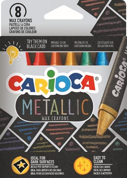 [43163C] Carioca craie à la cire wax metallic, étui cartonné de 8 pièces