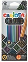 Carioca crayon de couleur metallic, 12 pièces en étui cartonné