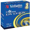 Verbatim dvd réinscriptible, boîte de 5 pièces, emballées individuellement (jewel case)