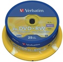 Verbatim dvd réinscriptible dvd+rw spindle de 25 pièces