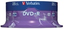 Verbatim dvd gravable dvd+r, tour de 25 pièces