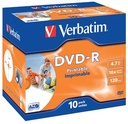 Verbatim dvd enregistrable dvd-r, imprimable, boîte de 10 pièces, emballées individuellement (jewel case)