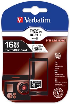 [44010] Verbatim micro sdhc carte mémoire, classe 10, 16 go