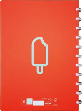 [44456] Atoma sorbet cahier, ft a5, 144 pages, ligné, rood