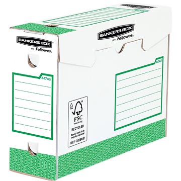 [44743] Bankers box basic boîte archivage heavy duty, ft 9,5 x 24,5 x 33 cm, vert, paquet de 20 pièces