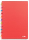 Atoma tutti frutti cahier, ft a4, 144 pages, commercieel quadrillé, transparant rood