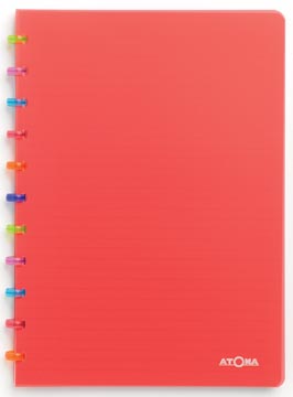 [4537404] Atoma tutti frutti cahier, ft a4, 144 pages, commercieel quadrillé, transparant rood