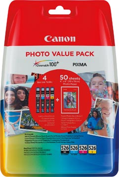 [4540B17] Canon cartouche d'encre cli-526, 4 x 9 ml, oem 4540b017, 4 couleurs