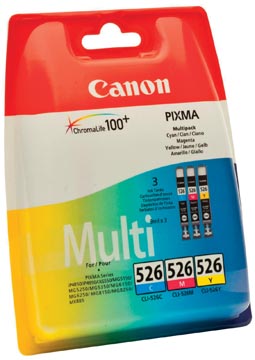 [4541B09] Canon cartouche d'encre cli-526, 450 pages, oem 4541b009, 3 couleurs