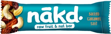 [47010] Nakd salted caramel, barre de 35 g, paquet de 18 pièces