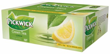 [47252] Pickwick thé, green tea lemon, paquet de 100 pièces