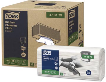 [473179] Tork kitchen cleaning papier de nettoyage, w4, 75 feuilles, paquet de 8 pièces