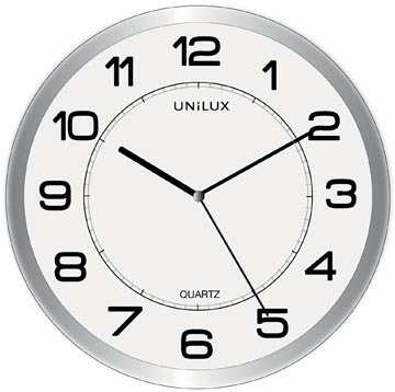 [494406] Unilux horloge magnet, diamètre 30,5 cm, gris et wit