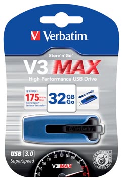 [49806] Verbatim v3 max clé usb 3.0, 32 go bleu
