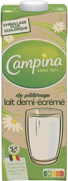 [49822] Campina lait demi écrème, 1 litre, paquet de 8 pièces