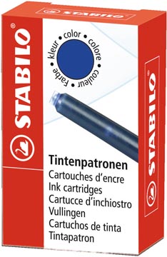 [5004100] Stabilo befab! en becrazy! recharge pour stylo plume, boîte de 6 pièces, bleu