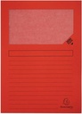 Exacompta pochette coin à fenêtre forever, paquet de 100 pièces, rouge