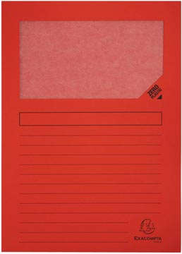 [50105E] Exacompta pochette coin à fenêtre forever, paquet de 100 pièces, rouge
