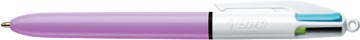 [503815] Bic 4 colours fun, stylo bille, 0,32 mm, 4 couleurs d'encre pastel, corps rose pastel