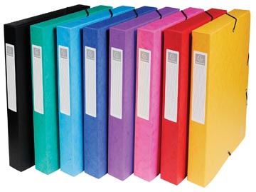 [50400E] Exacompta boîte de classement exabox couleurs assorties: jaune, rouge, rose, pourpre, bleu, turquoise,...