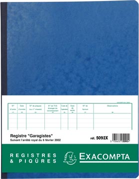 [5092X] Exacompta registre garagiste et pompiste, français