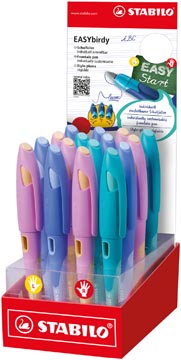 [5101612] Stabilo easybirdy stylo plume pastel, présentoir de 16 pièces