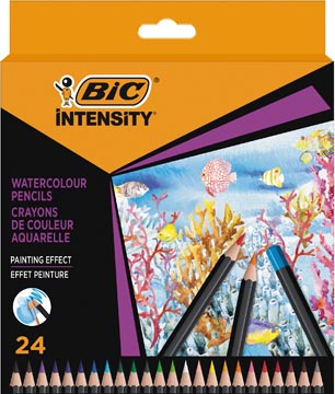 [511727] Bic crayon aquarelle intensity, étui de 24 pièces