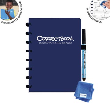 [5149906] Correctbook a5 original: cahier effaçable / réutilisable, ligné, midnight blue (bleu marine)