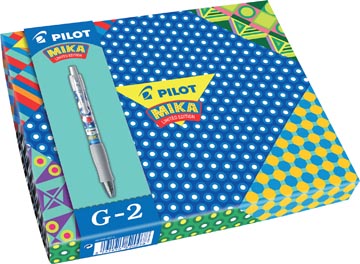 [517245] Pilot roller à encre gel g-2 mika edition limitée, coffret cadeau avec 6 rollers