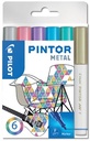 Pilot pintor metal marqueur, fine, blister de 6 pièces  en couleurs assorties