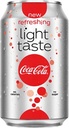 Coca-cola light boisson rafraîchissante, fat canette de 33 cl, paquet de 24 pièces
