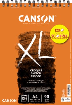 [5250C] Canson bloc de croquis xxl 90 g/m² ft a4, 100 + 20 feuilles gratuit