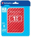 Verbatim disque dur 3.0 store 'n' go, 1 to, rouge rayé