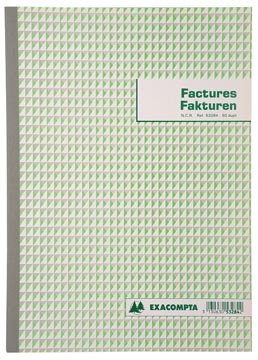 [53284X] Exacompta facturier, ft 29,7x21 cm, bilingue, dupli (50 x 2 feuilles)