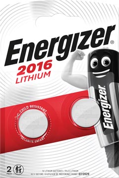 [5352483] Energizer pile bouton cr2016, blister de 2 pièces