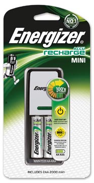 [5352748] Energizer chargeur mini charger, 2 x aa piles inclus, sous blister