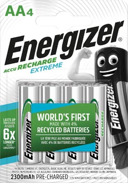 [5354169] Energizer piles rechargeables extreme aa, blister de 4 pièces