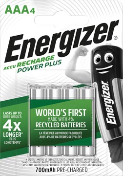 [5354170] Energizer piles rechargeables power plus aaa, blister de 4 pièces