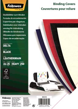[5373801] Fellowes couvertures noir paquet de 25 pièces