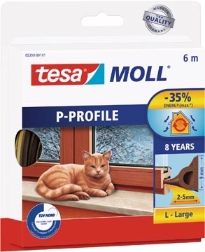 [5390101] Tesa moll classic coupe-vent p-profil, 6 m, brun