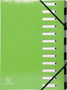 Exacompta iderama trieur, 12 compartiments, avec des élastiques, vert