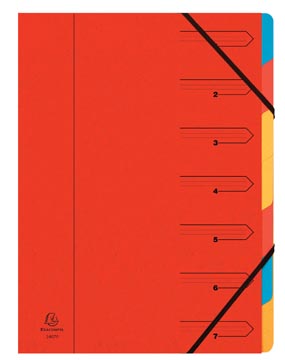 [54075E] Exacompte trieur-classeur 7 compartiments, rouge